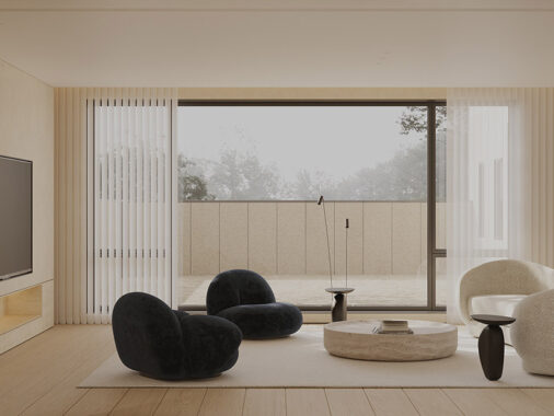 chic minimalist interiors with sculptural furnishing 18