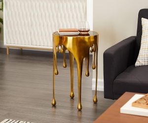 gold dripping accent table