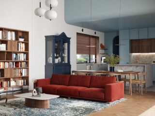 Eclectic Interior With Homely Red, Blue, and Yellow Decor