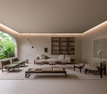 modern brazilian house interior beige nature green palette 10