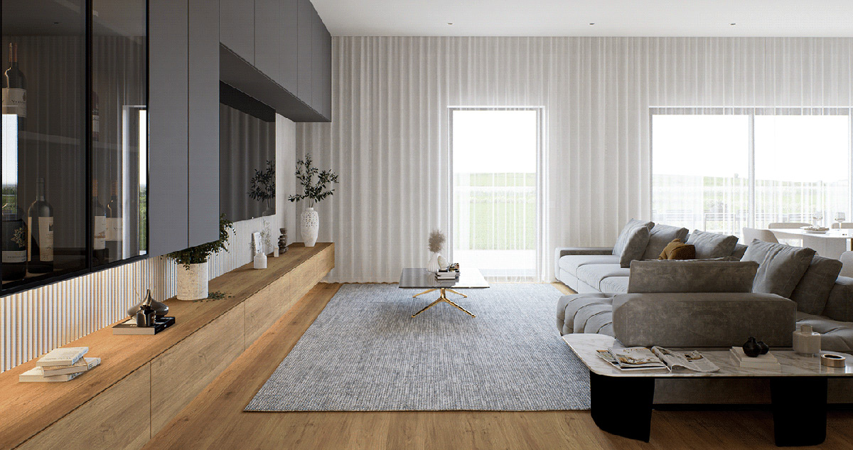 Subtle Sophistication: The Allure of Gray and Wood Accents in Modern Homes