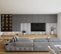 modern gray and wood tone interiors 5