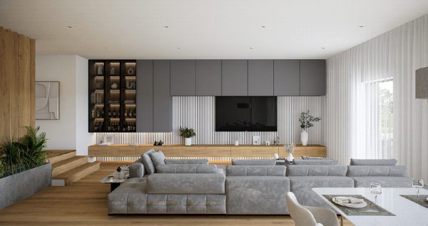 Subtle Sophistication: The Allure of Gray and Wood Accents in Modern Homes