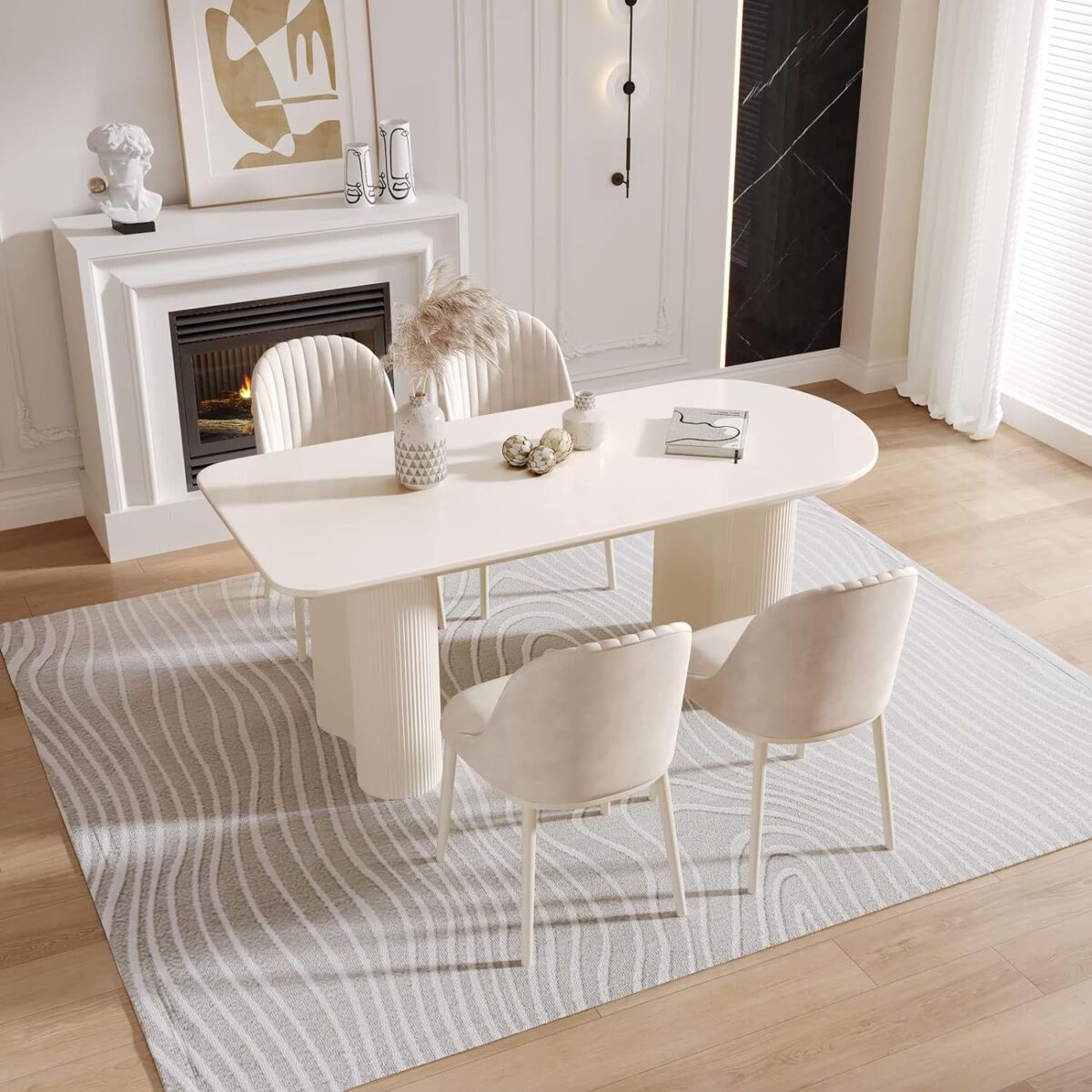 white modern dining table 1