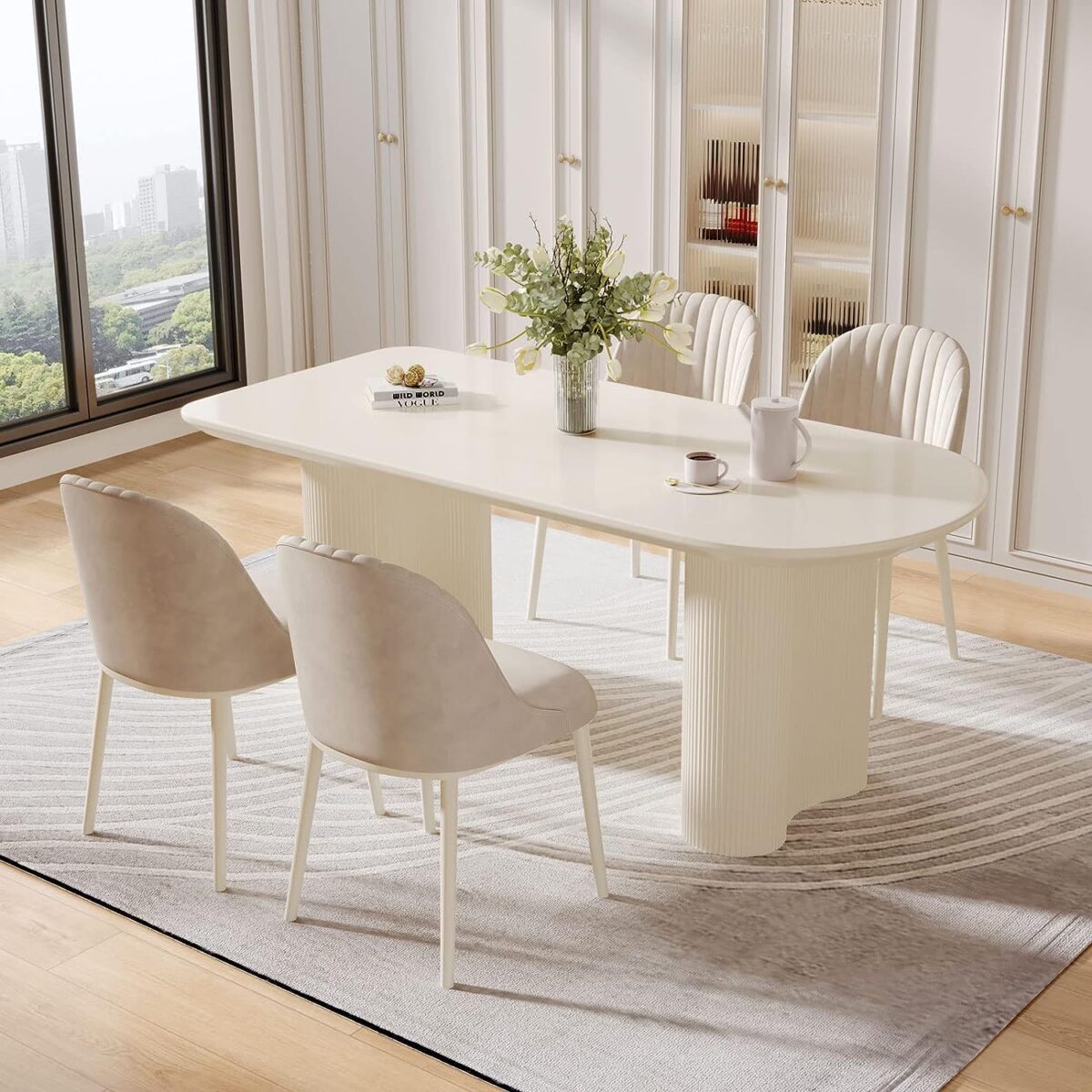 white modern dining table 3
