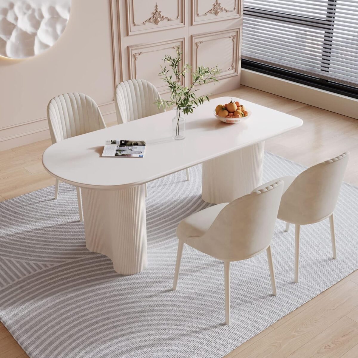 white modern dining table 4