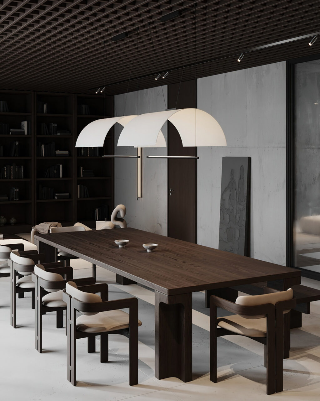 Delve Into Dark Wood Accents and Raw Concrete Decor