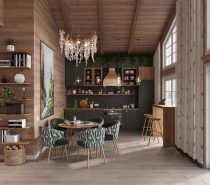rustic chic guest house interior design wood tone17