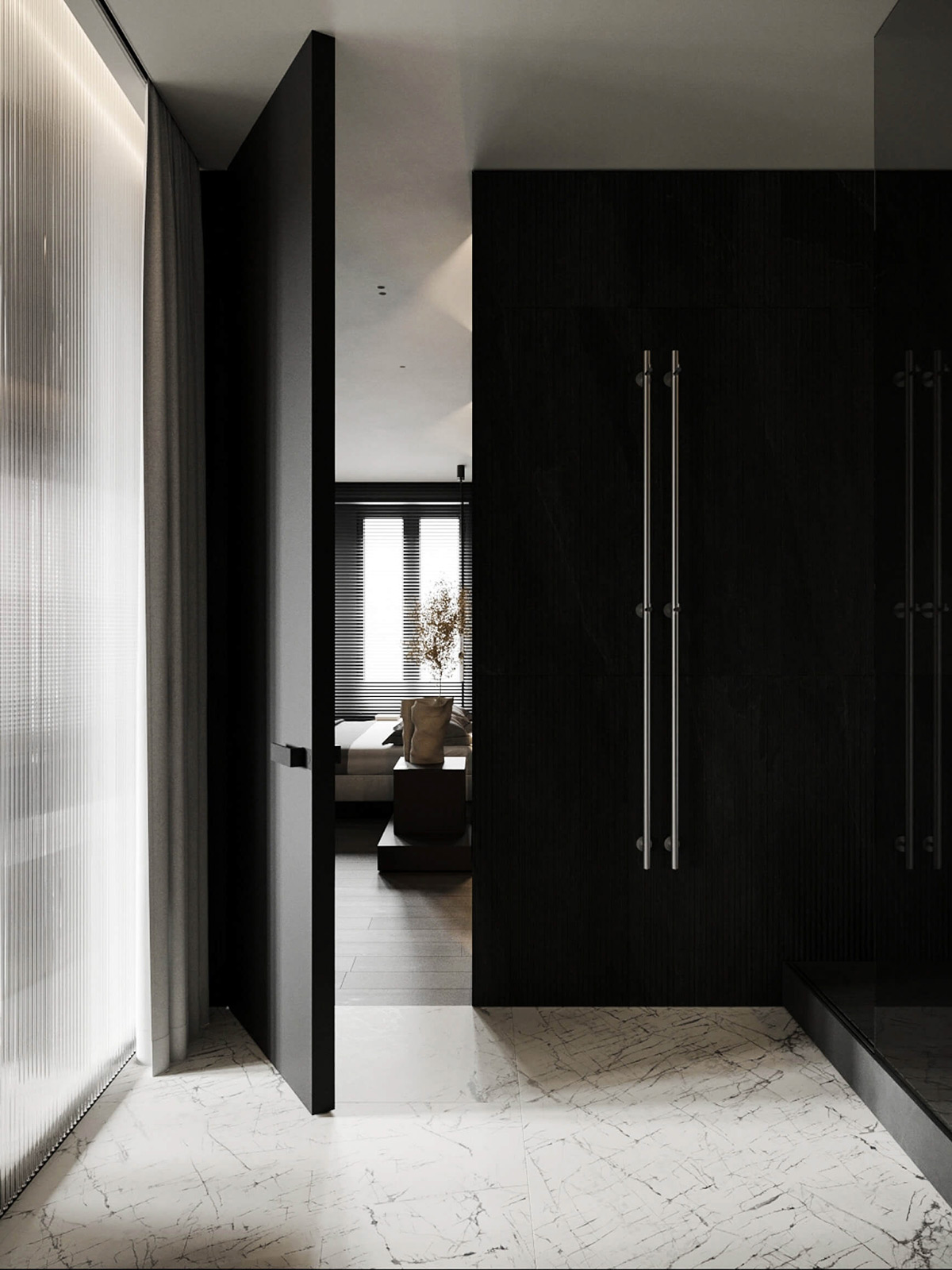 sophisticated gray scale monochromatic interior design 11