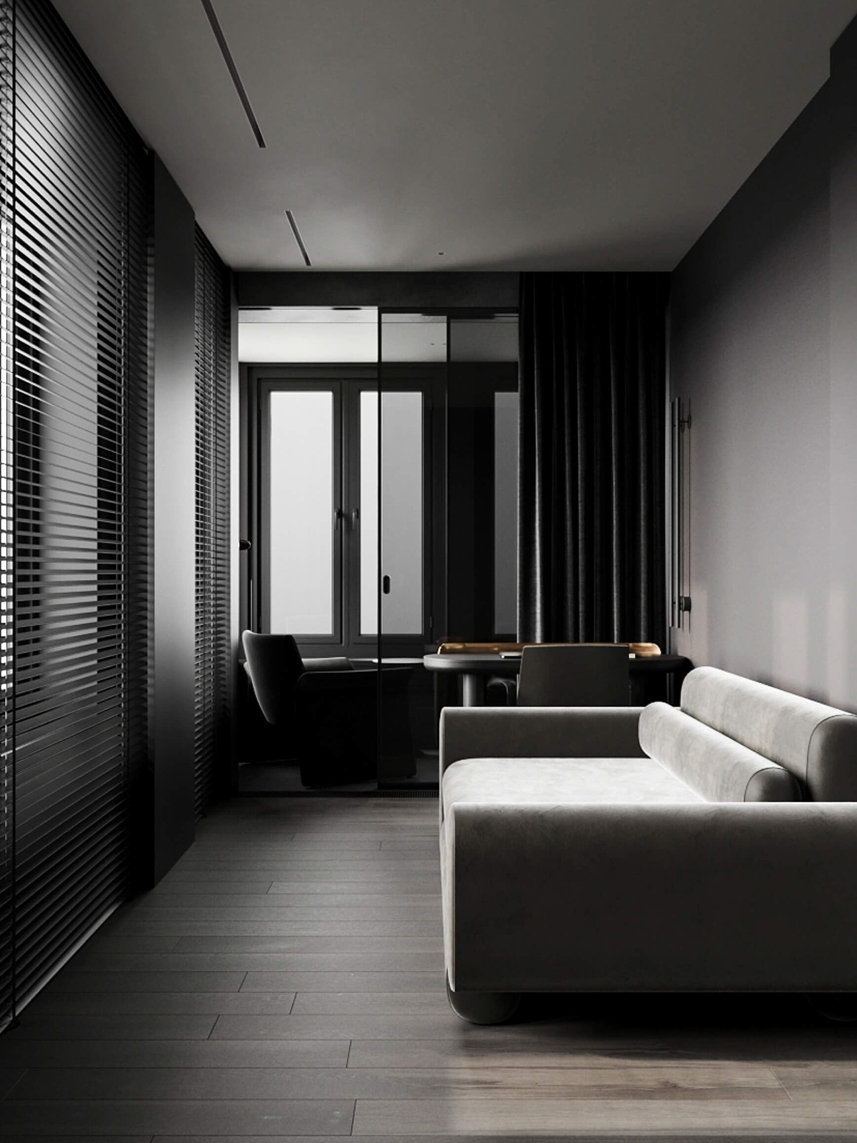 sophisticated gray scale monochromatic interior design 3