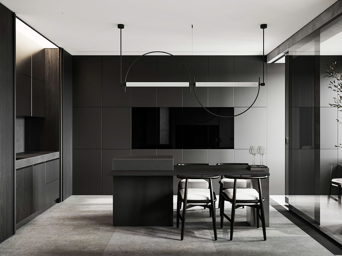 sophisticated gray scale monochromatic interior design 30