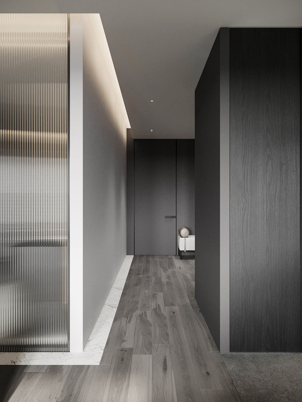 sophisticated gray scale monochromatic interior design 33