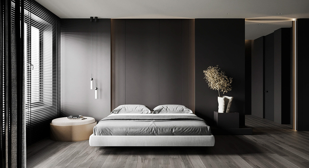 sophisticated gray scale monochromatic interior design 36