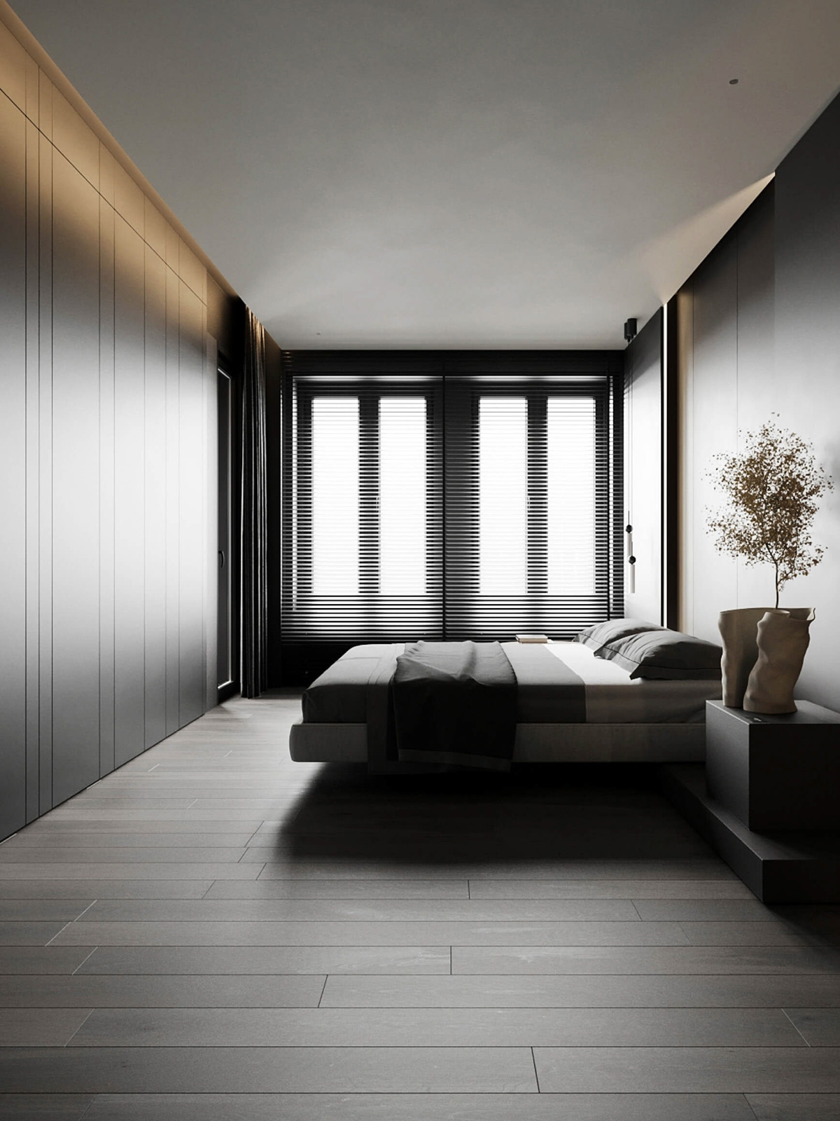 sophisticated gray scale monochromatic interior design 5