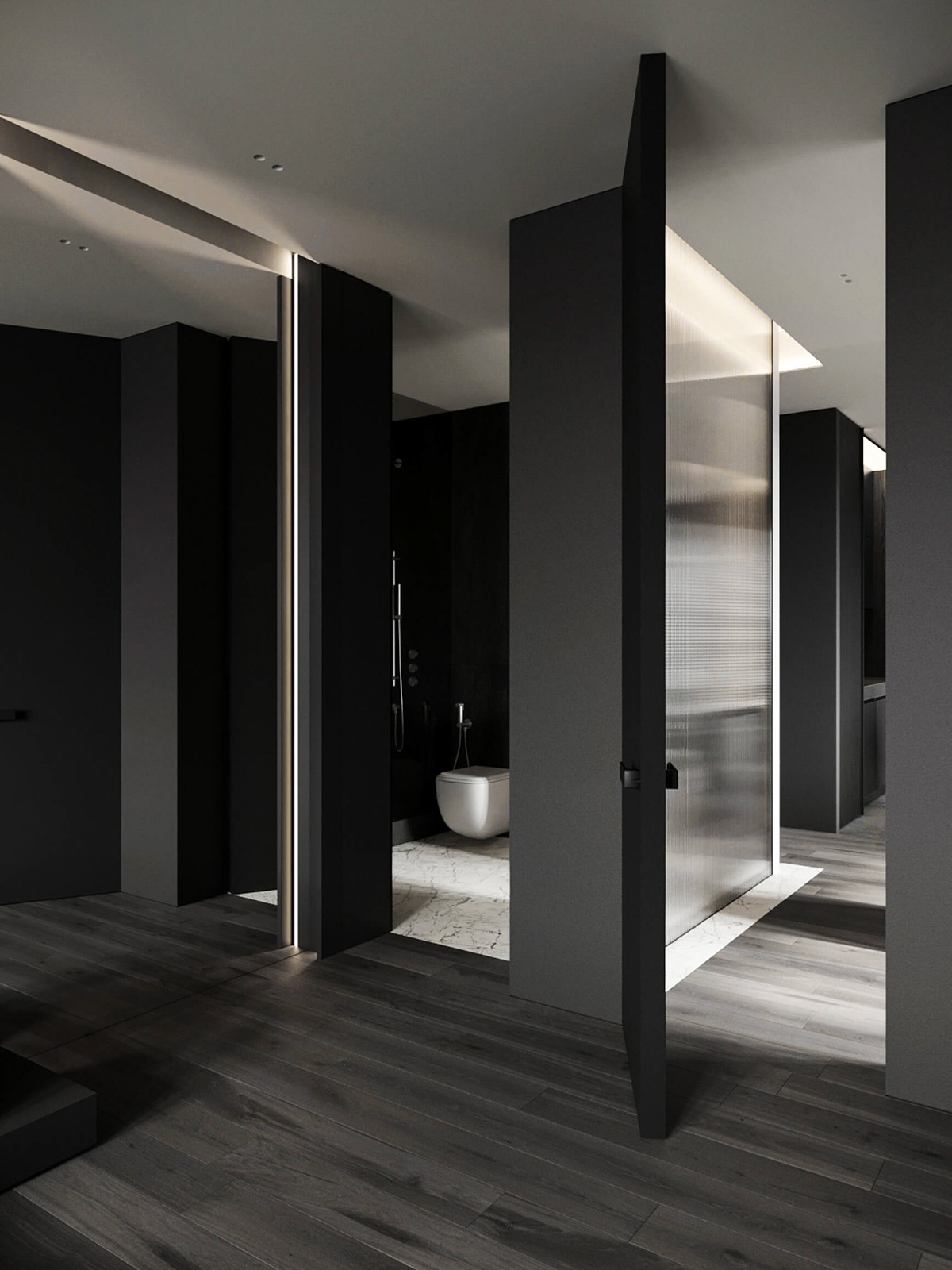 sophisticated gray scale monochromatic interior design 6