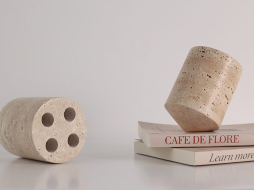 Travertine marble stationary holder 1