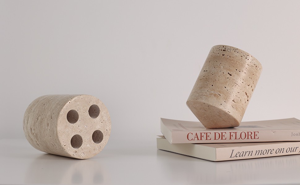 Travertine marble stationary holder 1