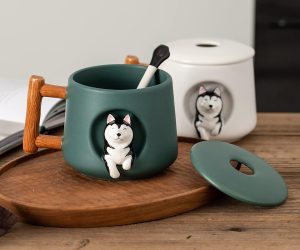 cute dog husky coffee mug 1