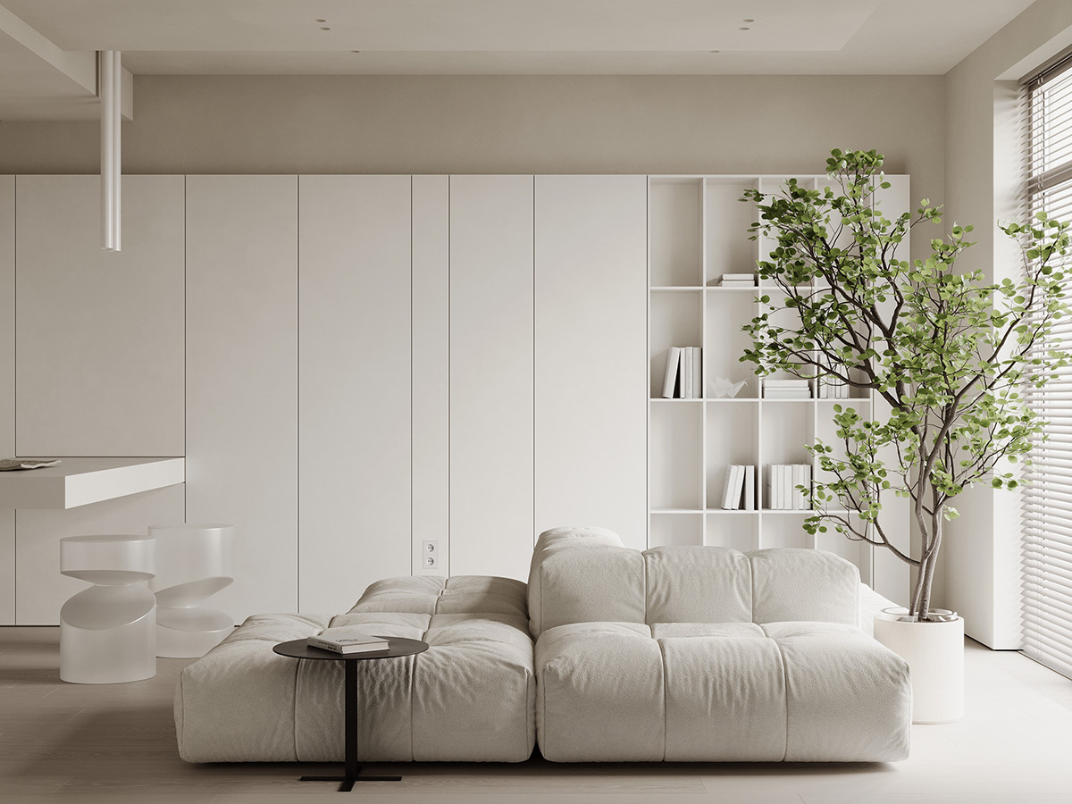 minimalist one bedroom apartment 8