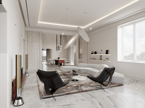 View of Sleek Elegance Defines This Luxe Minimalist Abode