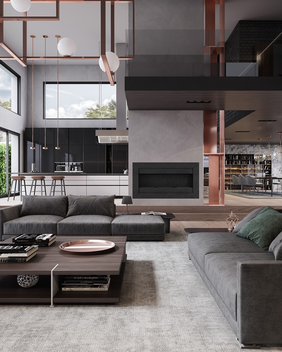 modern luxe industrial interiors 2