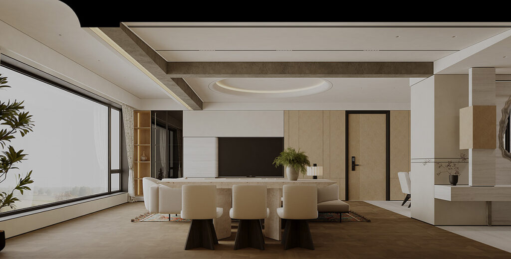 Beautiful view of Textured Interior Design For Large Homes