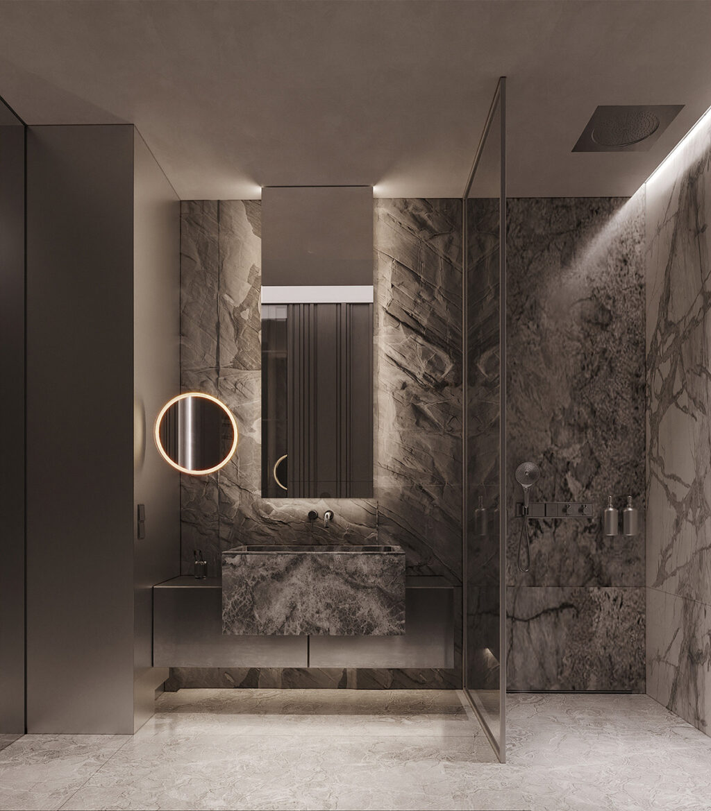Stunning Penthouse Apartment Decor With Natural Stone Textures image