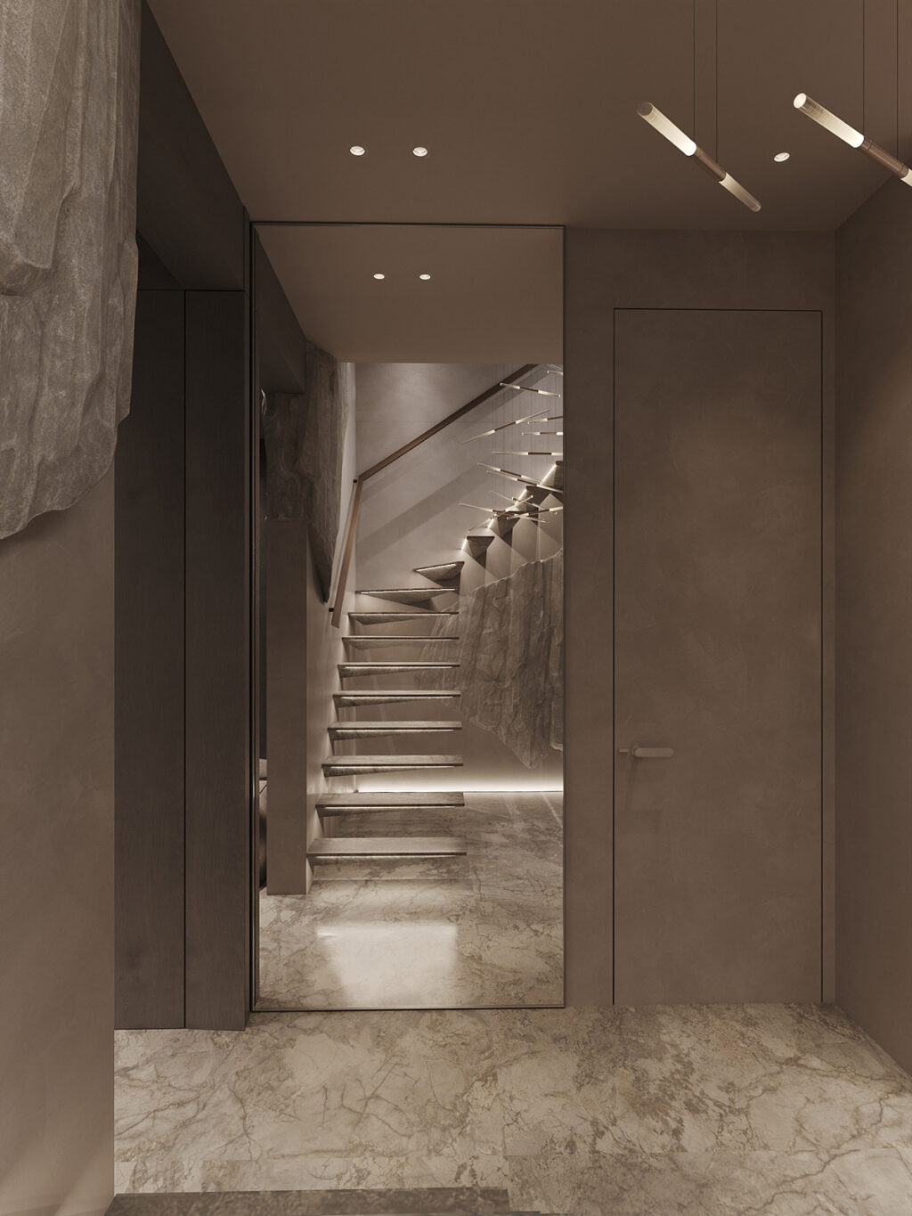 Rock Solid Luxury in a Penthouse with Sculptural Stone Interiors - Exotic Stone Features For Penthouse Apartments