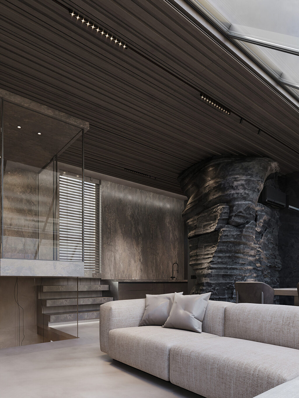 Photo inspiration: Fresh Look at Rock Solid Luxury In A Penthouse With Sculptural Stone Interiors