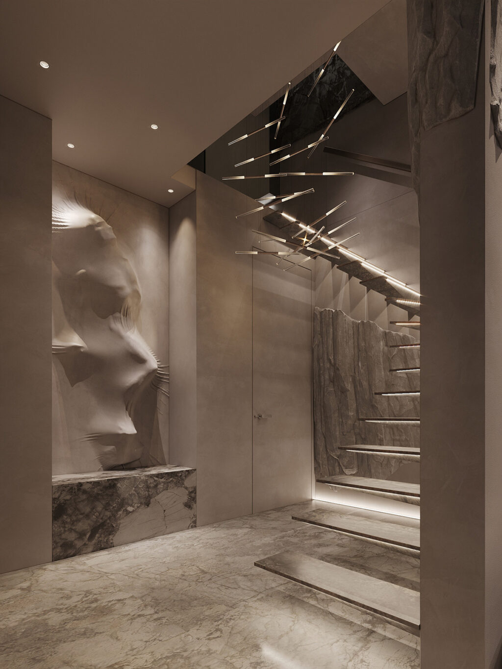 Photo inspiration: Curated Luxury Penthouse Rock Shaped Stone Gallery View 49