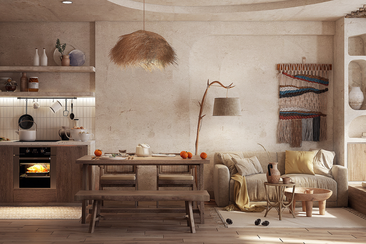 Rustic Living Room With Vintage furniture Interior Design Ideas