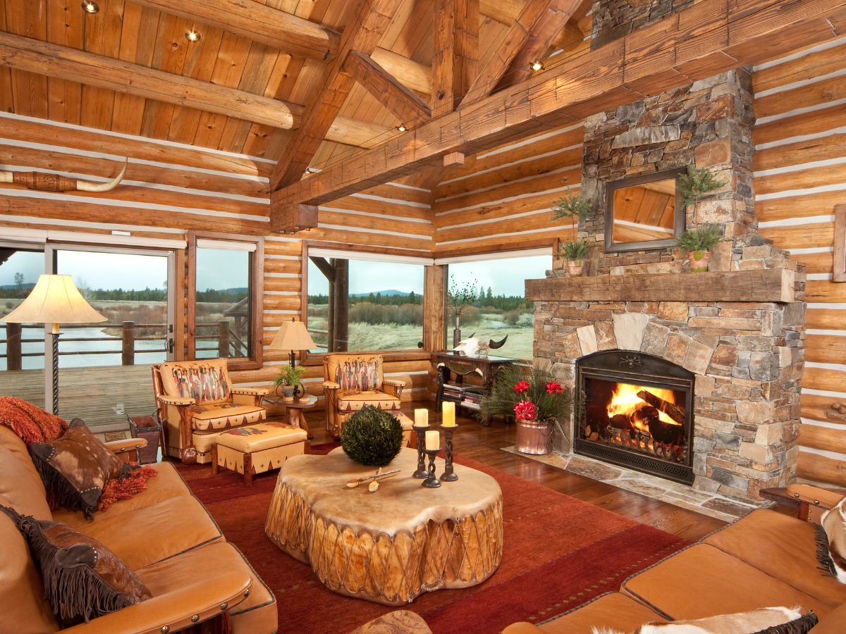 Wool Rugs in Rustic Living Room | Interior Design Ideas