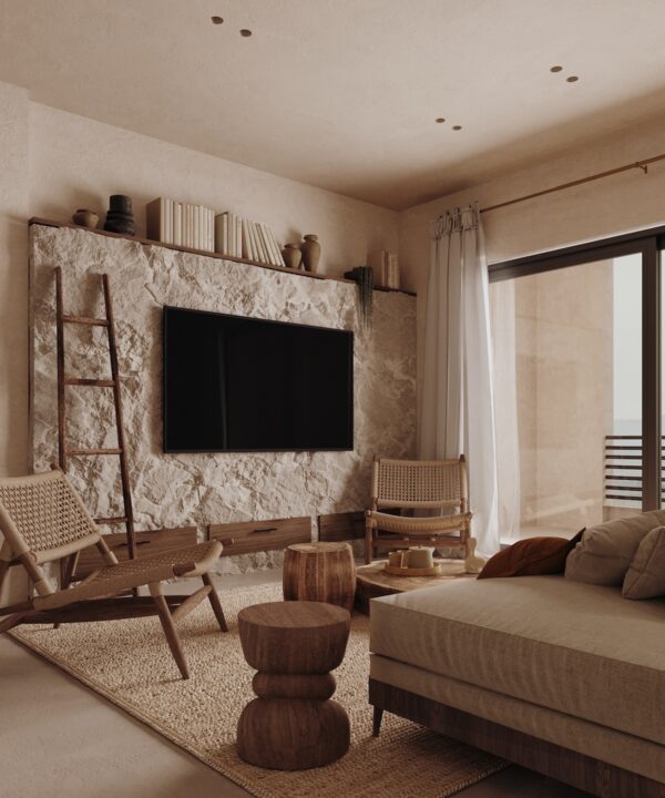 Rustic Mediterranean Elegance: Modern Egyptian Apartment Design with ...