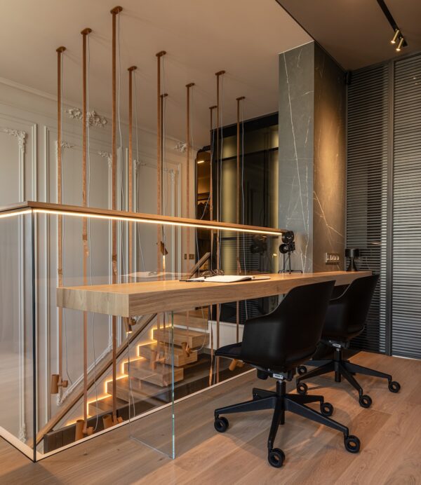 Urban Sophisticate: A Two-Story Apartment Blending Modern Ascetic with ... - Urban Chic Industrial Apartment Renovation With Modern Geometric Rugs