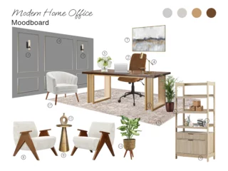 Modern Home Office: Board with Shopping List