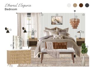 Ethereal Elegance Bedroom: Board with Shopping List