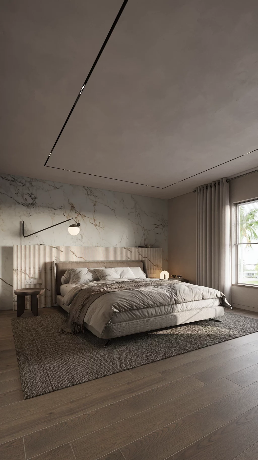 globe light over bed