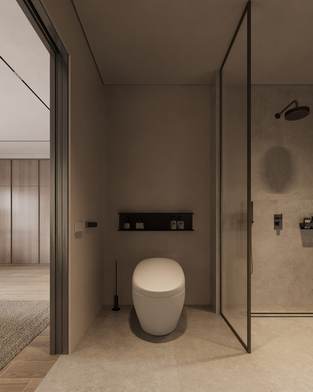 sleek toilet and storage