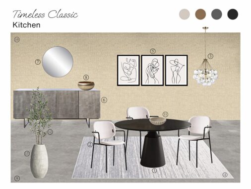 Timeless Classic Dining Room: Board with Shopping List