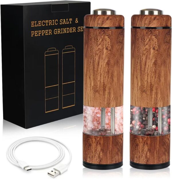 electric salt and pepper grinder set
