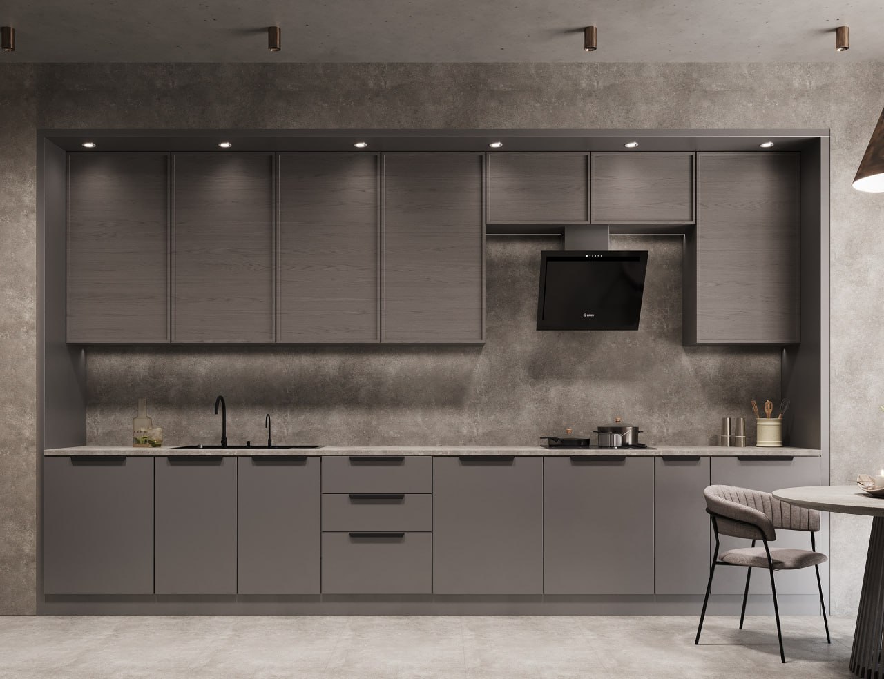 Minimalist Industrial Kitchen Lighting Reference: Modern Industrial Interior Design Combining Functionality And Style