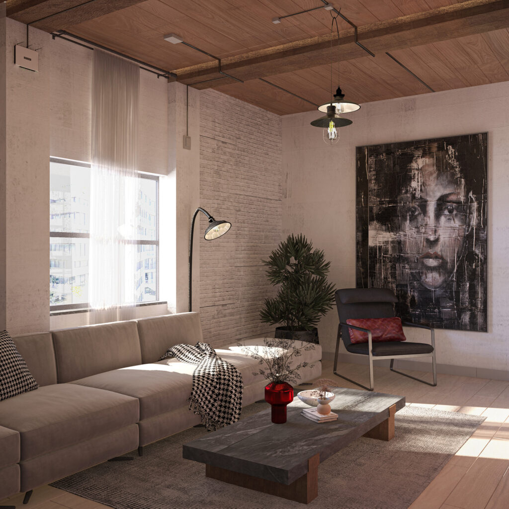 industrial style living room