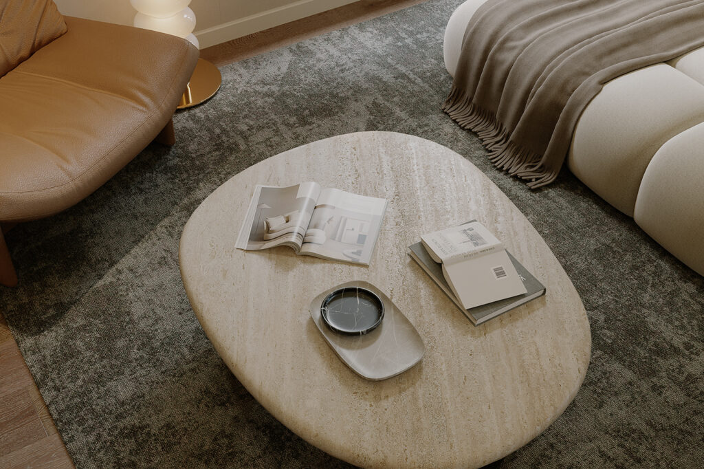 travertine coffee table