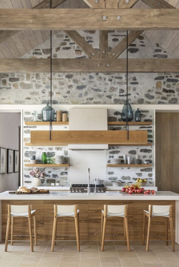 open shelving wood